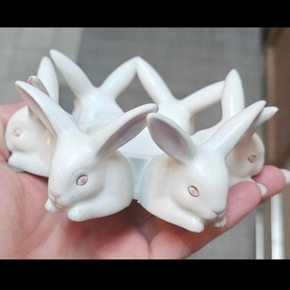 Vintage Fitz & Floyd Japan Easter Bunny Rabbit Votive Candle Holder